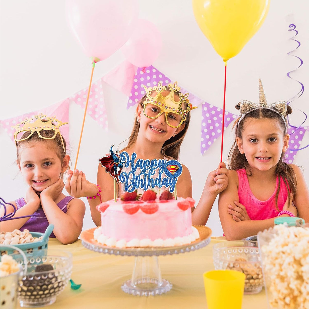 Suprmn Happy Birthday Cake Topper - Birthday Decoration.