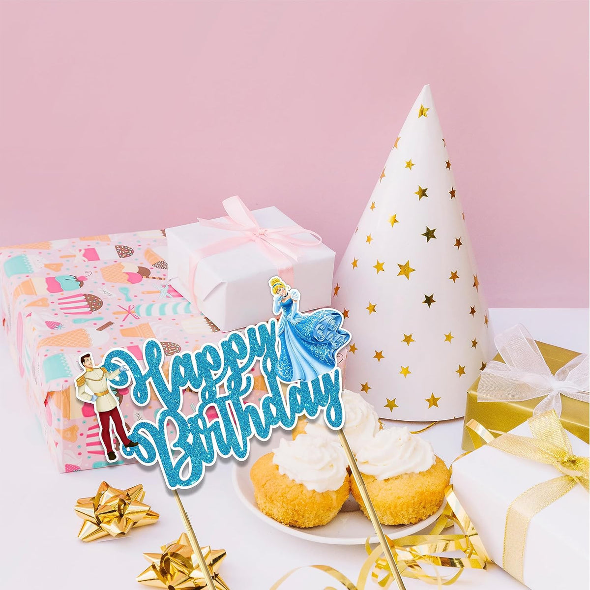 Cnderela Happy Birthday Cake Topper