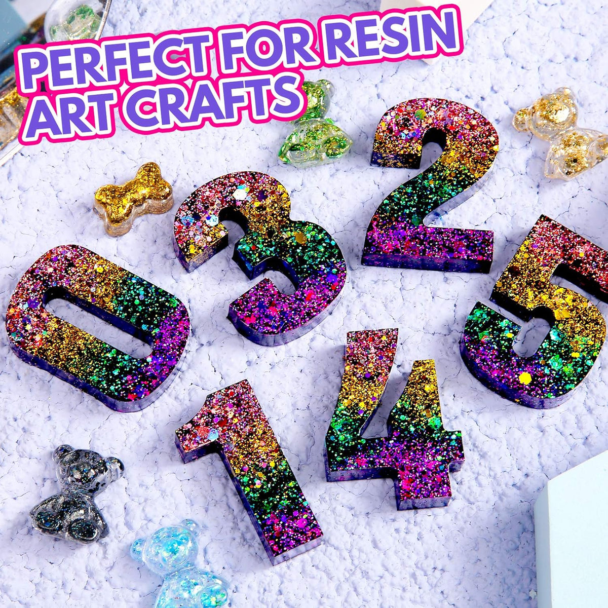 LEOBRO Holographic Chunky Glitter, Set of 32 Colors, Craft Glitter for Resin, Crafts Tumblers Nails Body, Christmas Halloween Sequins Flakes for Arts Crafts