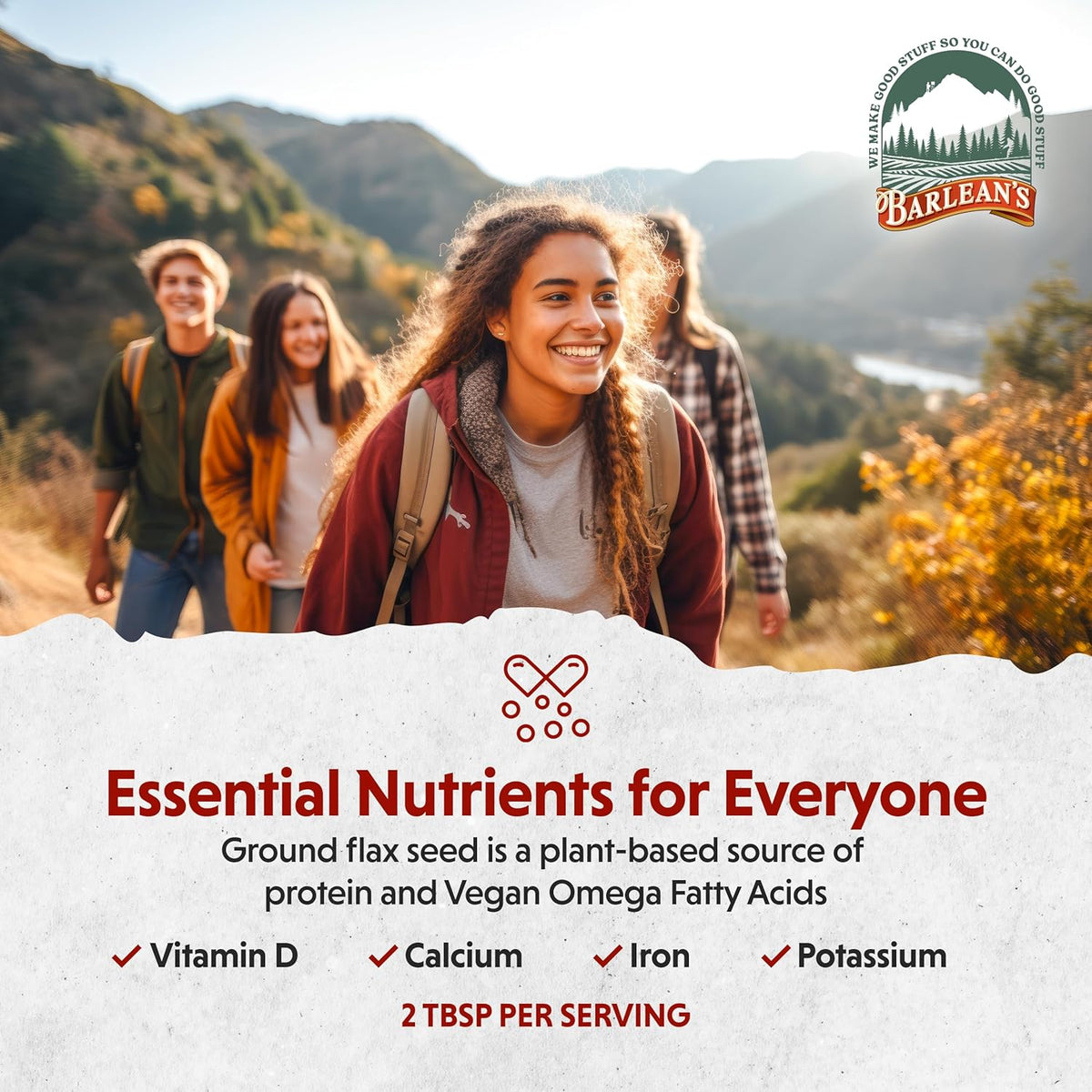 Barlean's Forti-Flax Organic Flaxseed, Ground Whole Raw Seeds, Omega-3 Supplement with Lignans and Dietary Fiber, Bulk Ground Flax Seed, 16 oz, 2 Pack