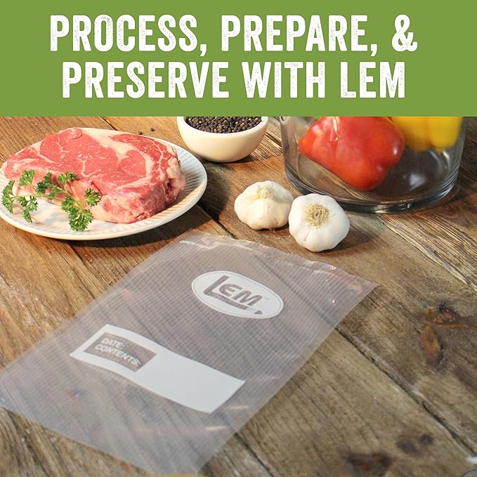LEM Products Gallon Zipper Top Vacuum Sealer Bags, 11 x 16 Inches, Compatible with Most Major Vacuum Sealer Brands, 20 Count