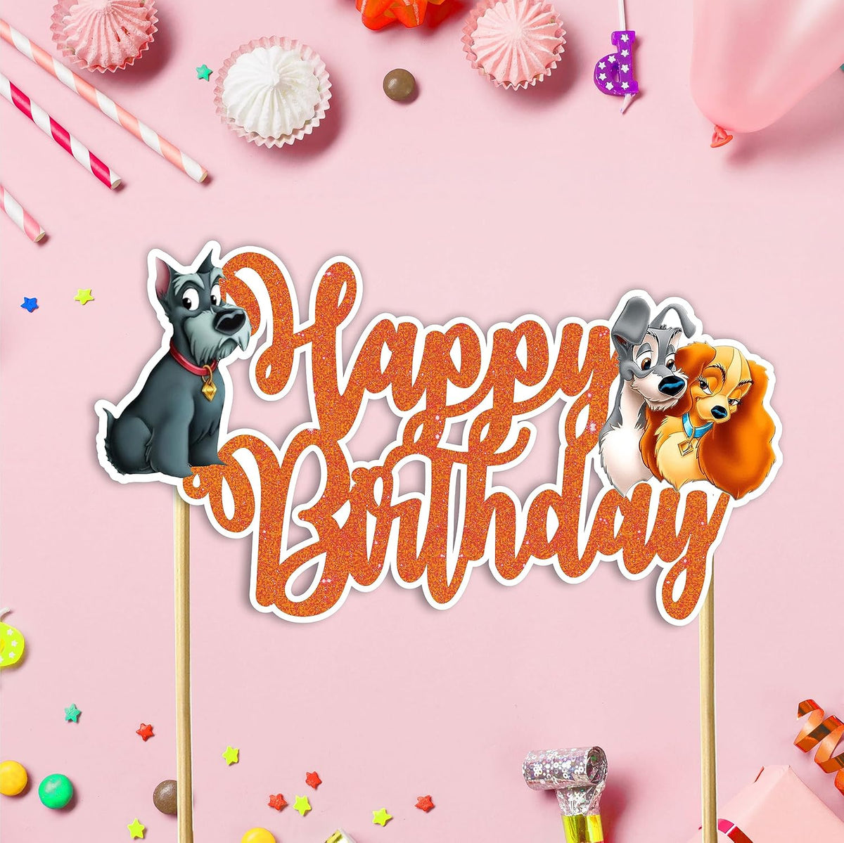 Seyal® Lady and the Trmp Happy Birthday Cake Topper