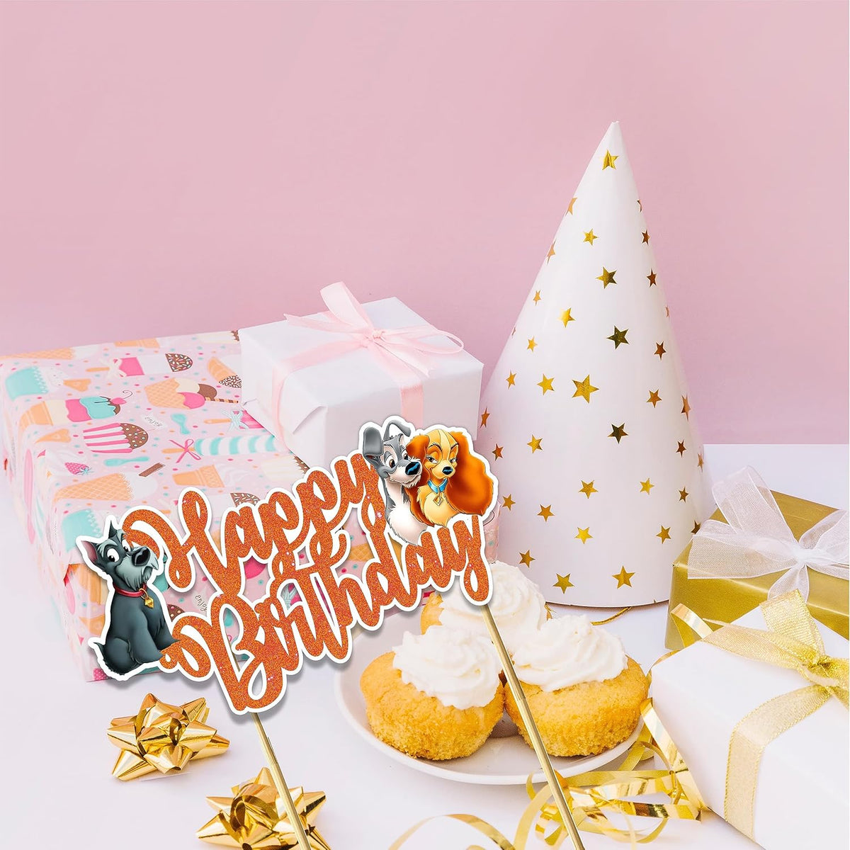Seyal® Lady and the Trmp Happy Birthday Cake Topper