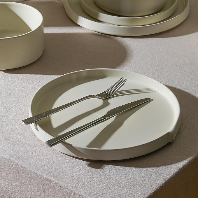 Stone Lain Bao 4-Piece Dinner Plate Set Stoneware, Beige