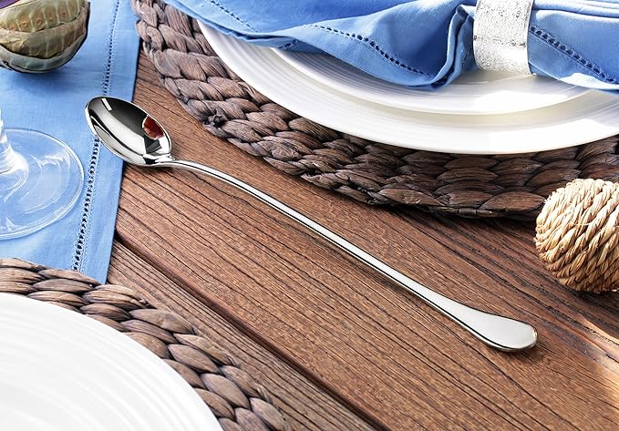 Artaste Rain 18/10 Stainless Steel (Silver (Set of 6), Iced Tea Spoons (9.5-Inch))