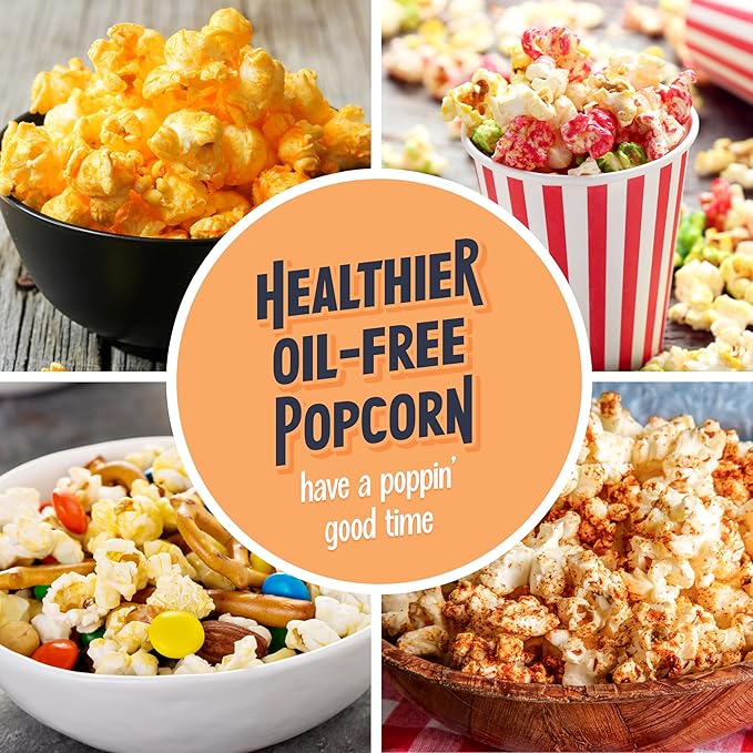 Nostalgia Air Popper Popcorn Maker – 16 Cups Oil-Free Pop Corn – Includes 4-oz Measuring Cup – Perfect for Family Movie Nights – White