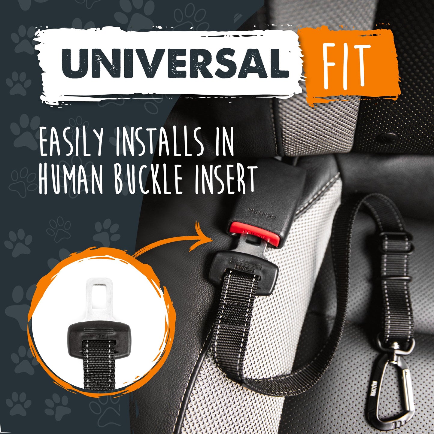 Mighty Paw Dog Seat Belt for Car, Heavy-Duty Aviation Aluminum Carabiner