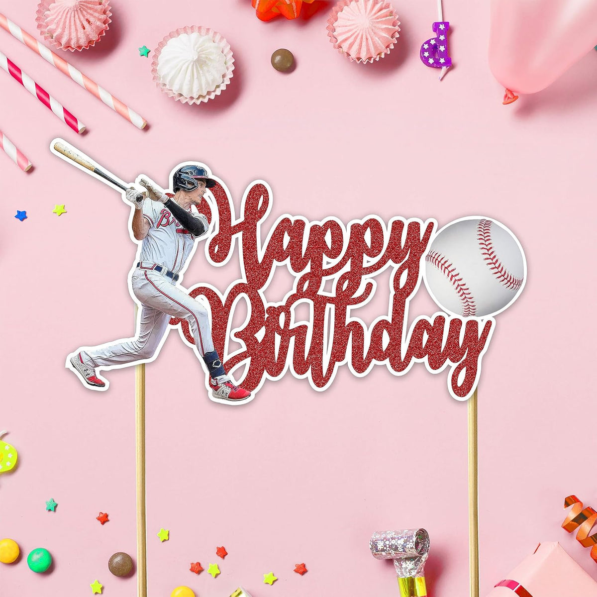 Seyal® Baseball Happy Birthday Cake Topper