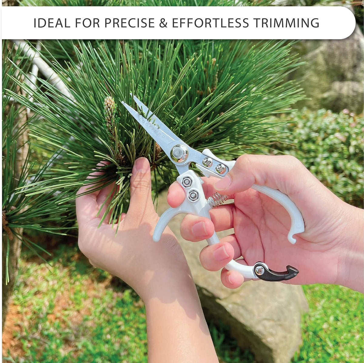 Plant Pruning Shears with Vegan Leather Sheath Garden Trimming Scissors with Belt Holster Bonsai Trimmers Herb Snips Flower Clippers Garden Tools 2 Piece Bundle (White & Black)