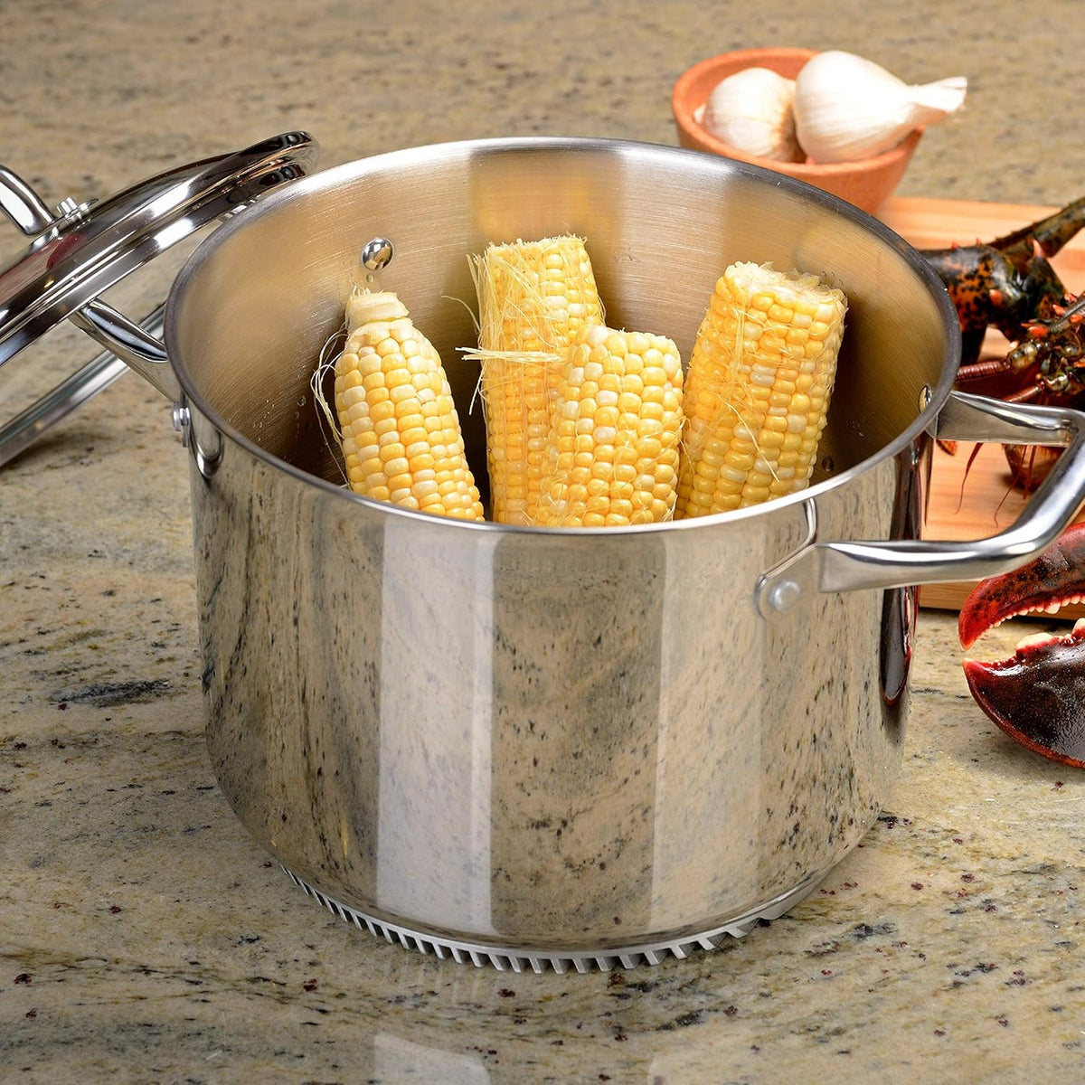 Turbo Pot® FreshAir™ Rapid Boil Stainless Steel 8 qt. Stock Pot, time-and-energy saving cookware for gas stove