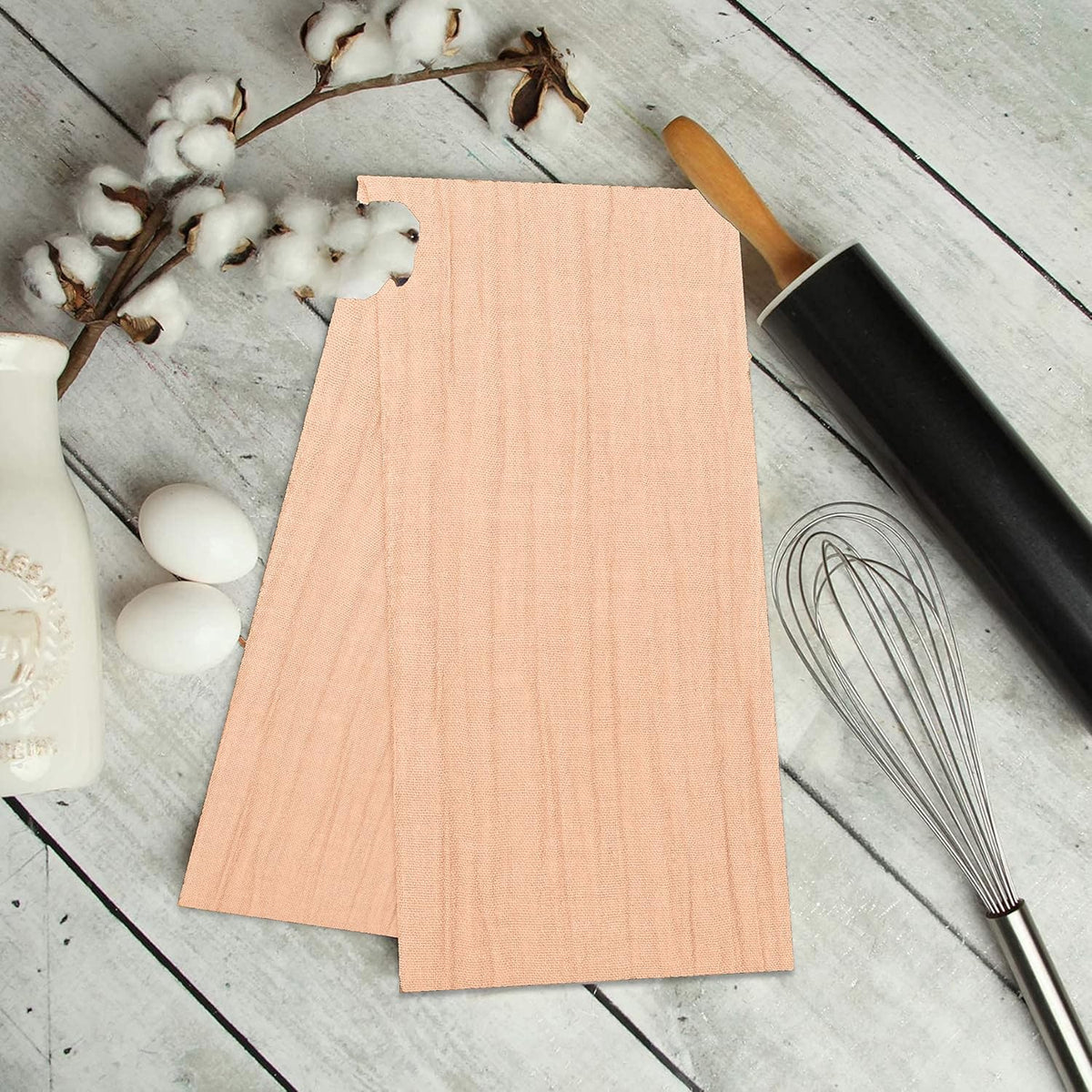 RUVANTI Flour Sack Towels 6 Pack 28x28 Inch, 100% Cotton Tea Towel, Reusable, Machine Washable, Absorbent BarTowels - Dish Cloth Perfect for Drying Dishes & Cleaning - Peach