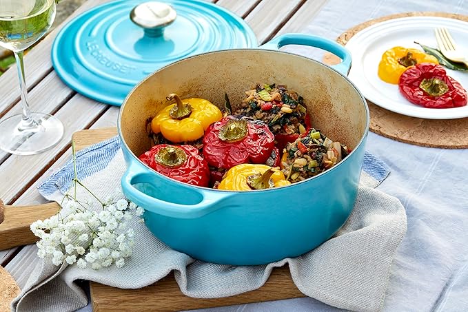Le Creuset Enameled Cast Iron Signature Round Dutch Oven, 4.5 qt., Caribbean