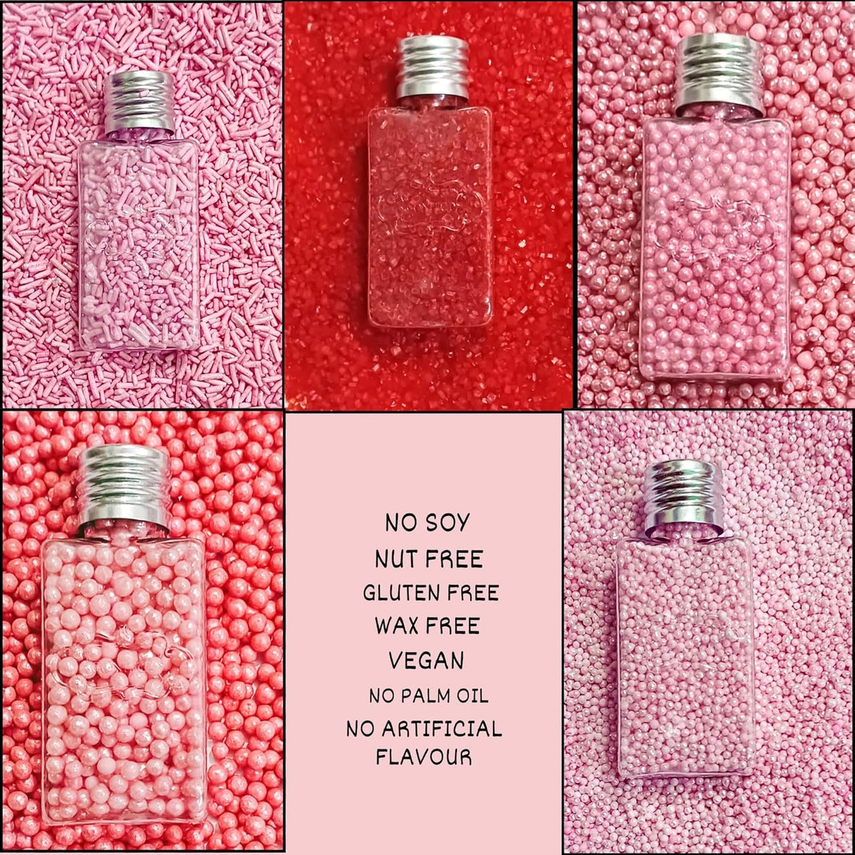 Confect Sprinkles for Cakes & Cupcakes Decoration Assorted pack of 5 Pink Pop Sprinkles Mix Blush Pink, Baby Suger & Coral Dragees Baby Pink Jimmies Vegan, Gluten-Free, Nut-Free, Soy-Free, Dairy-Free , Handcrafted Sprinkle- 5 Oz