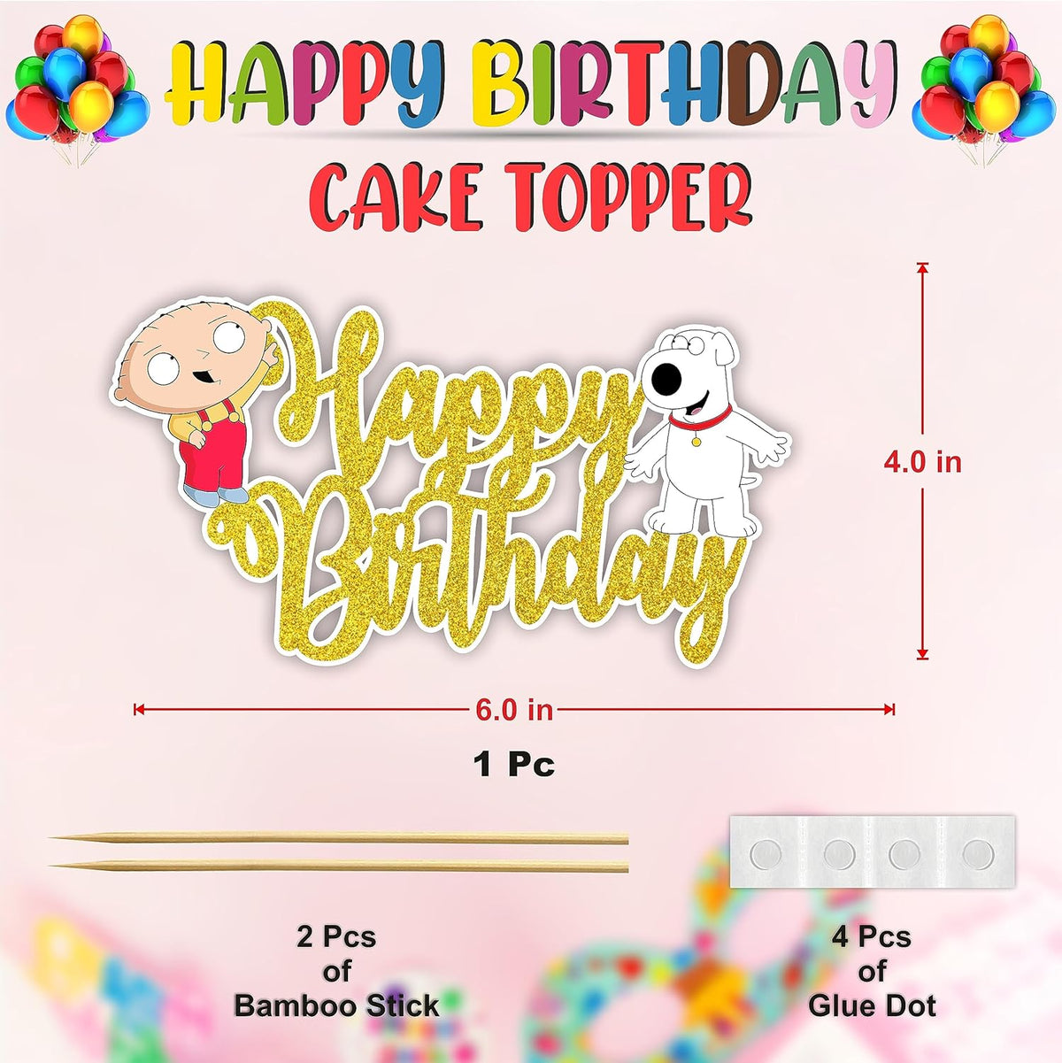 Seyal® Stewe Grifin Happy Birthday cake topper