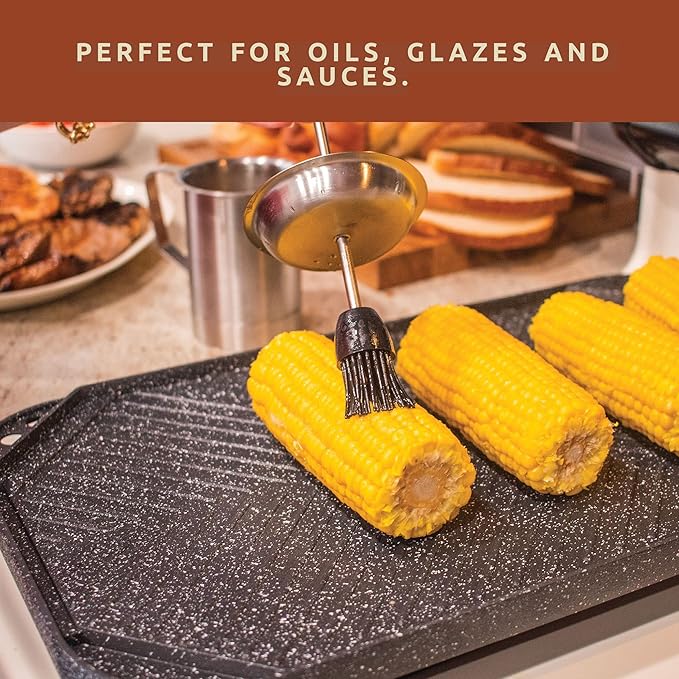 Bellemain Basting Pot & Brush Set - Silicone Basting Brush for Cooking, Smoking & BBQ Grill - Meat Baster Set