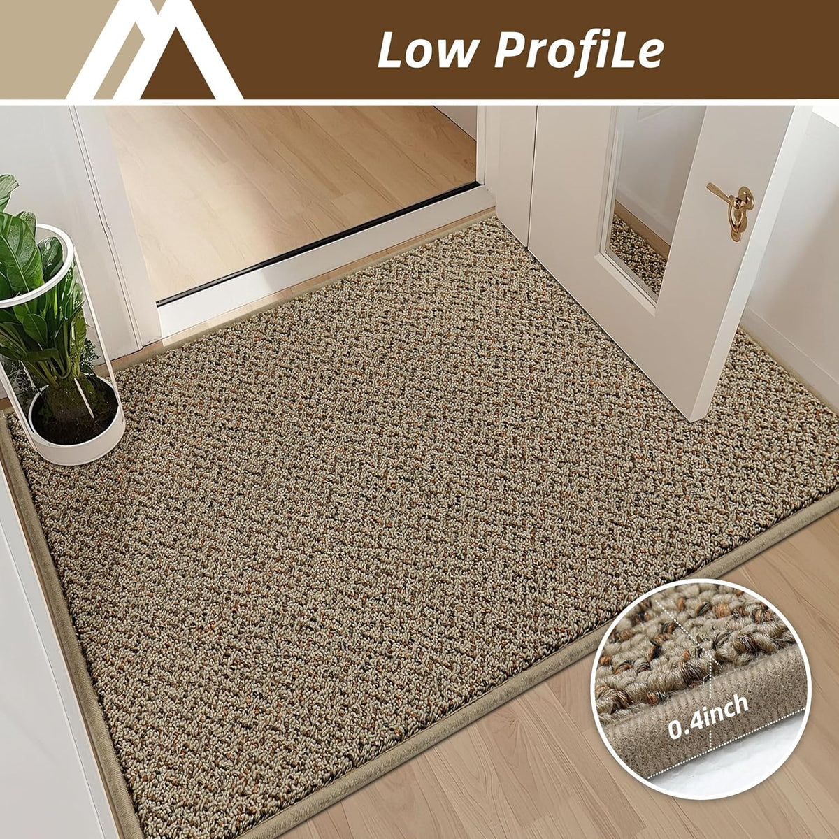 COSY HOMEER-Door-Mat 24"x36" Non Slip Absorbent Entryway Rugs Dirt Trapper Doormats Washable Entrance Mats Low Pile Welcome Floor Mat for Front Back Door and Entry Mats,Taupe