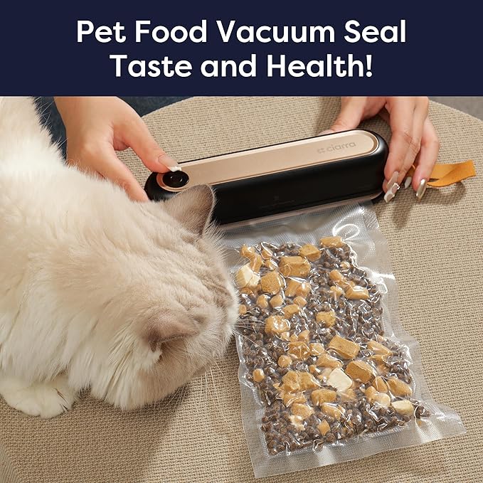 CIARRA Portable Vacuum Sealer Machine for Food Preservation & Fresh, Cordless Food Vacuum Sealer with 3 Modes, Compact Automatic Vacuum Sealer for Dry and Wet Food