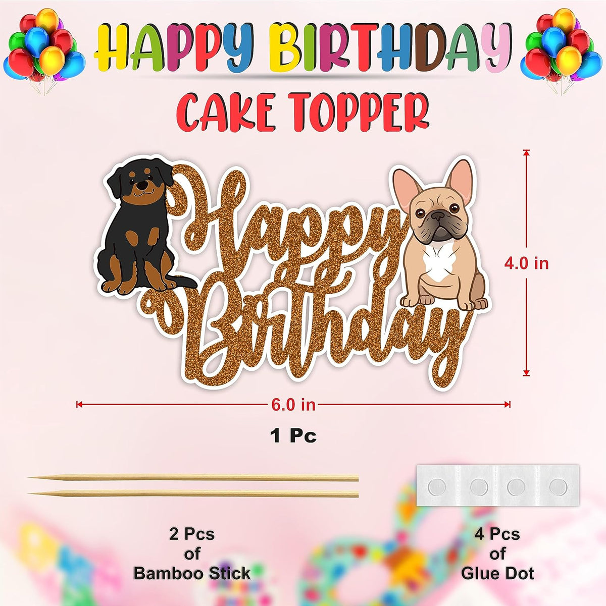Seyal® Pupy Dog Happy Birthday cake topper