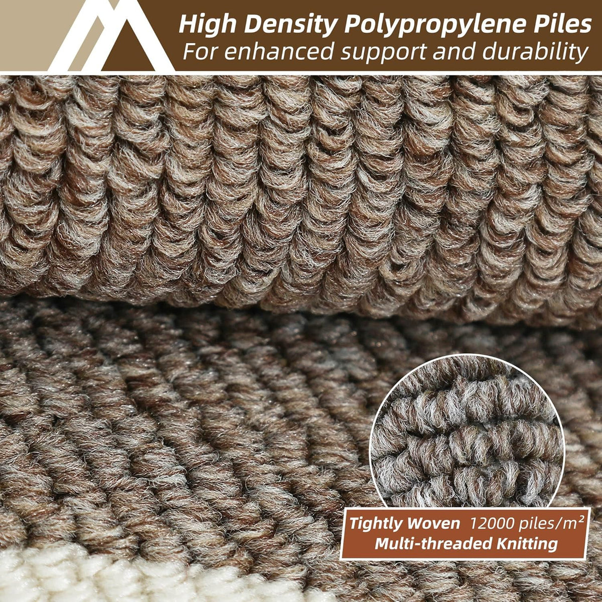 COSY HOMEER Long Kitchen Floor Mats for in Front of Sink Super Absorbent Kitchen Rugs and Mats 24"x48" Non-Skid Kitchen Mat Standing Mat Washable,Polypropylene,Brown,Frame
