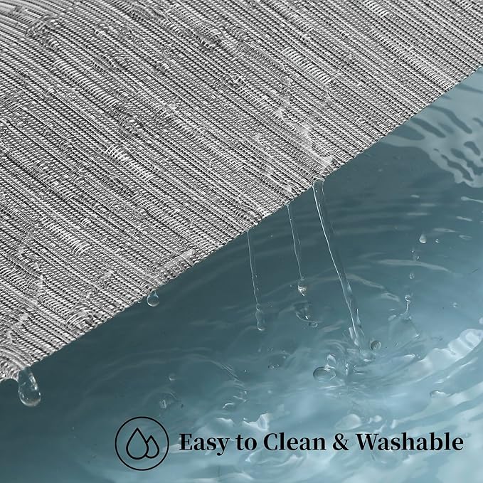 Leetaltree Silver Placemats Set of 12 - Heat Resistant Non-Slip Place mats for Dining Table, Washable Durable PVC Vinyl Woven Table Mats（Sliver, 12）