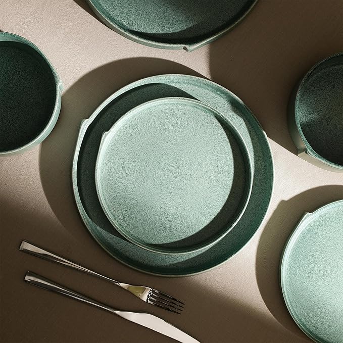 Stone Lain Bao 4-Piece Dinner Plate Set Stoneware, Green