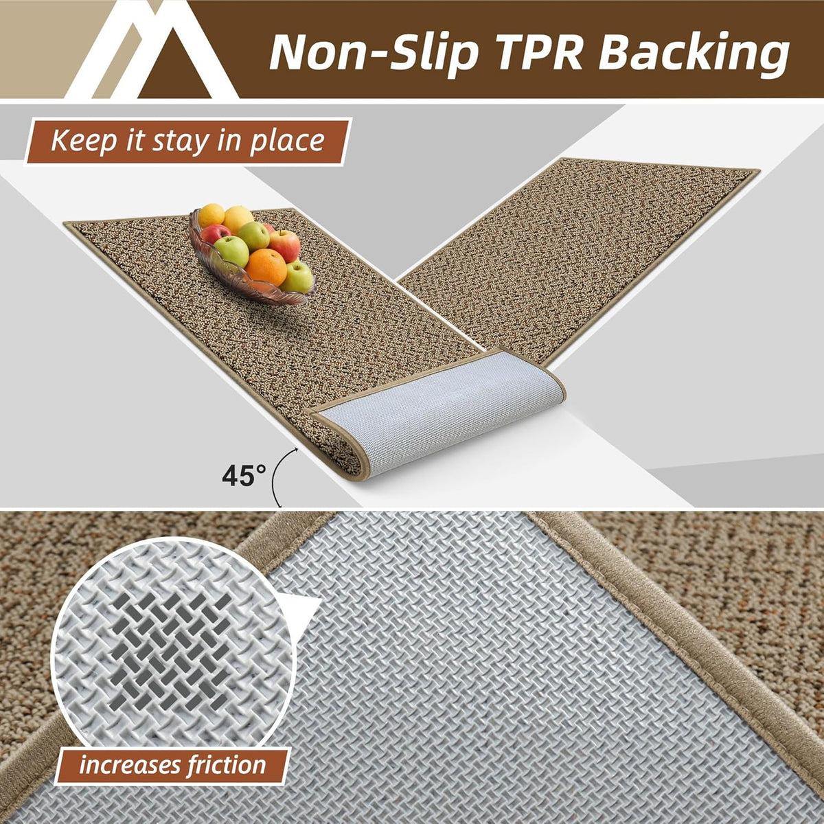 COSY HOMEER-Door-Mat 32"x48" Non Slip Absorbent Entryway Rugs Dirt Trapper Doormats Washable Entrance Mats Low Pile Welcome Floor Mat for Front Back Door and Entry Mats,Taupe