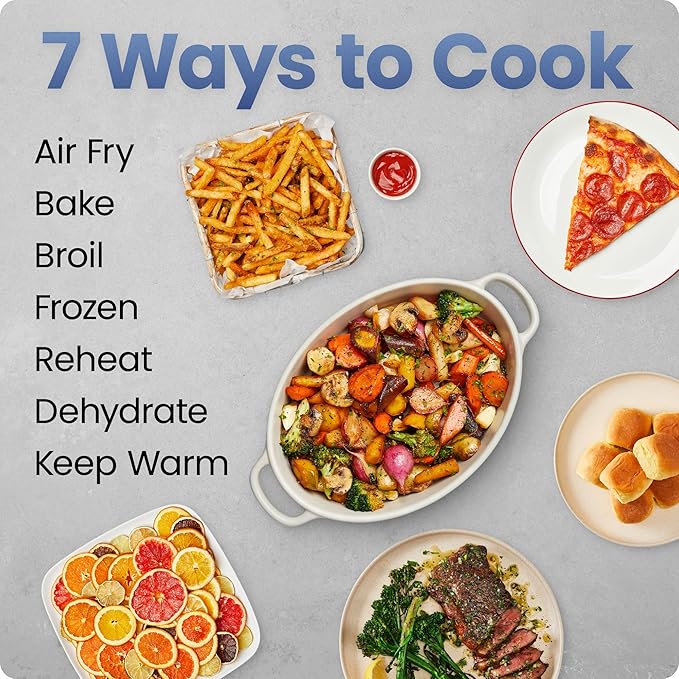 Chefman Air Fryer 9 Qt | TurboFry 7-in-1 High-Powered 450°F Cooking for Crispier and Even Results | XL Basket with Viewing Window | Air Fry, Bake, Broil, Reheat, Dehydrate, Defrost, Keep Warm