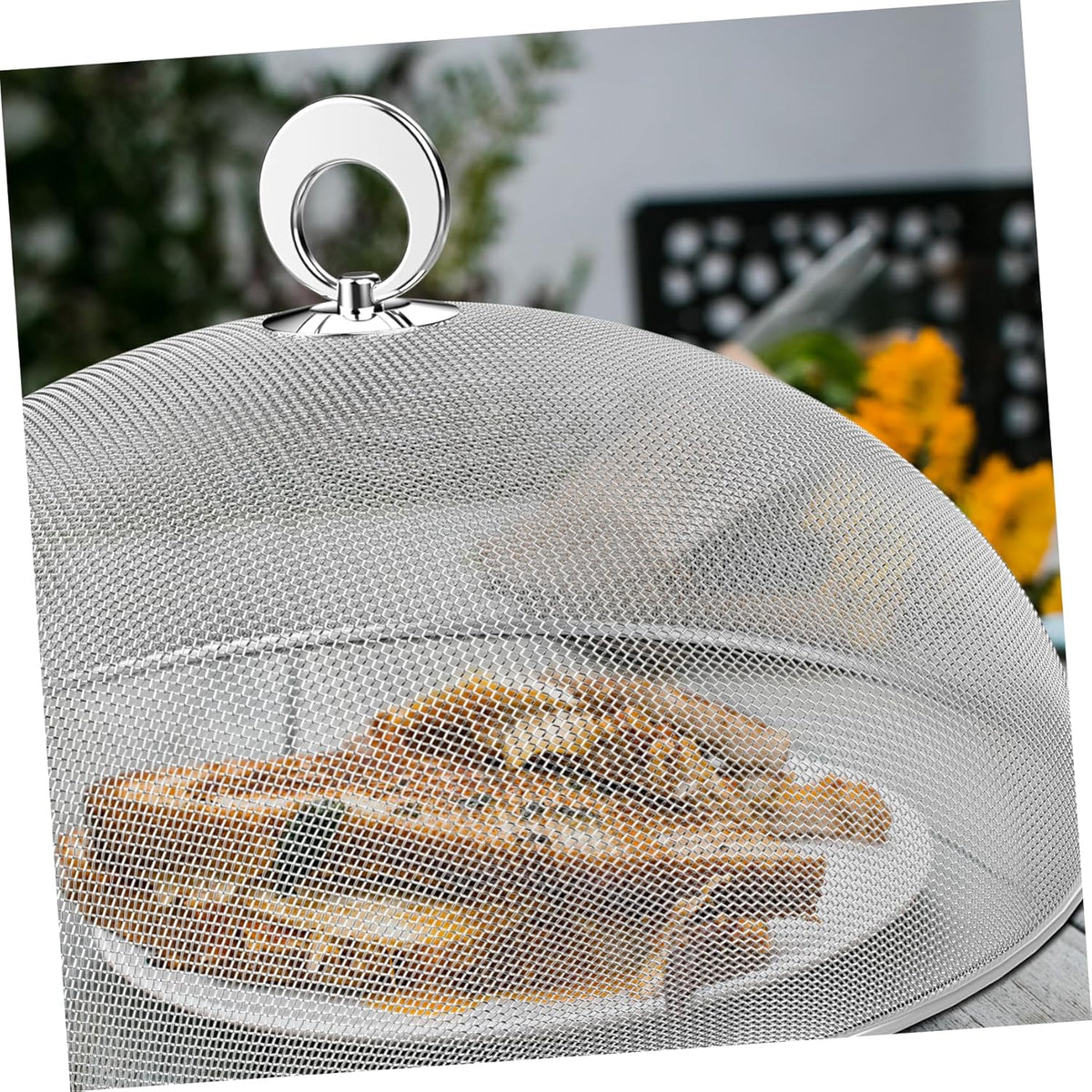 Food Tents 1pc Mesh Food Cover, Stainless Steel Food Tent, Large Screen Food Cover, Metal Mesh for Indoor Outdoor Picnic Caming (15.7inch/ 40cm) Picnic Accessories