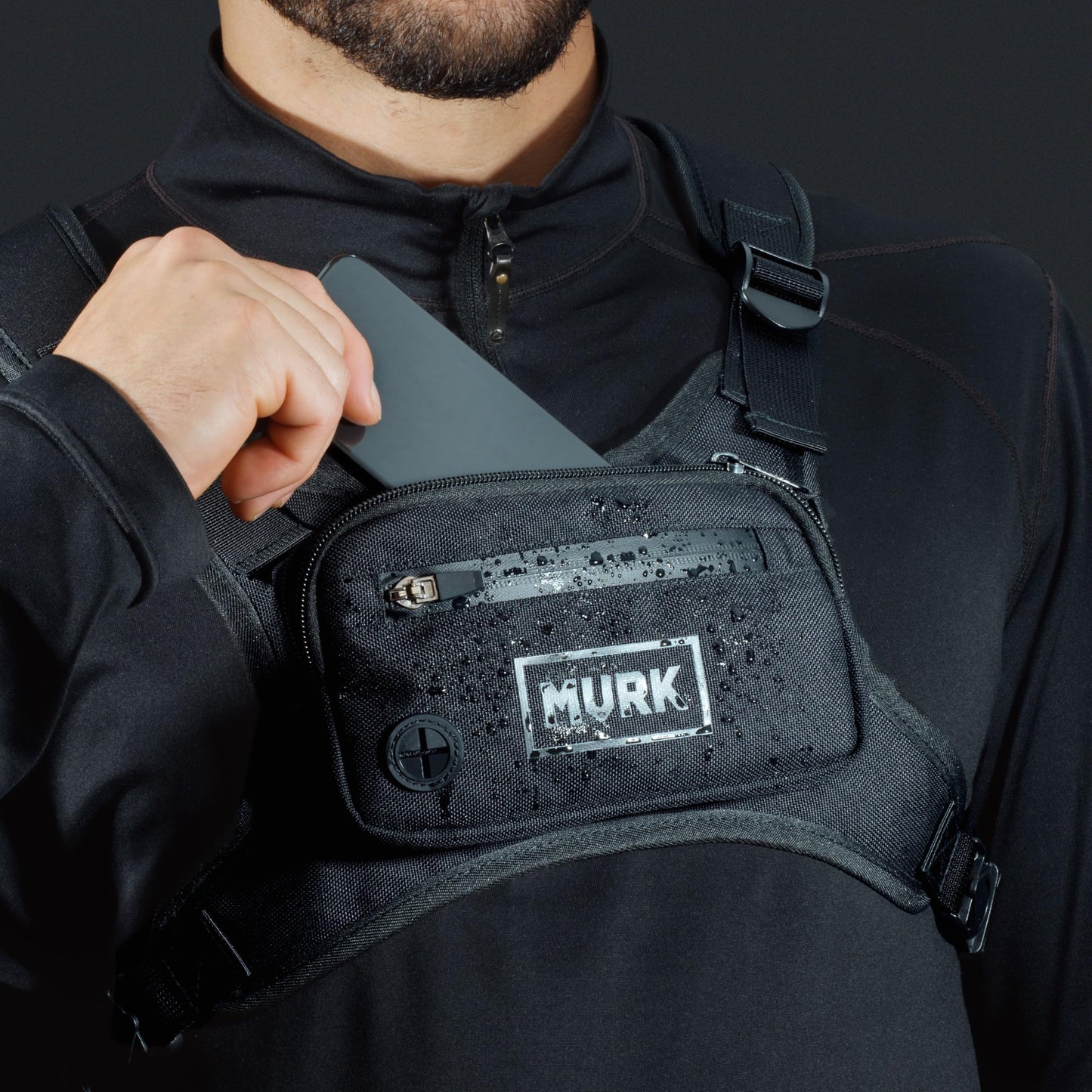 MVRK Water Resistant Running Vest Chest Pack, Phone Holder for Running, Lightweight Training Pack with Extra Storage & Reflective Detail
