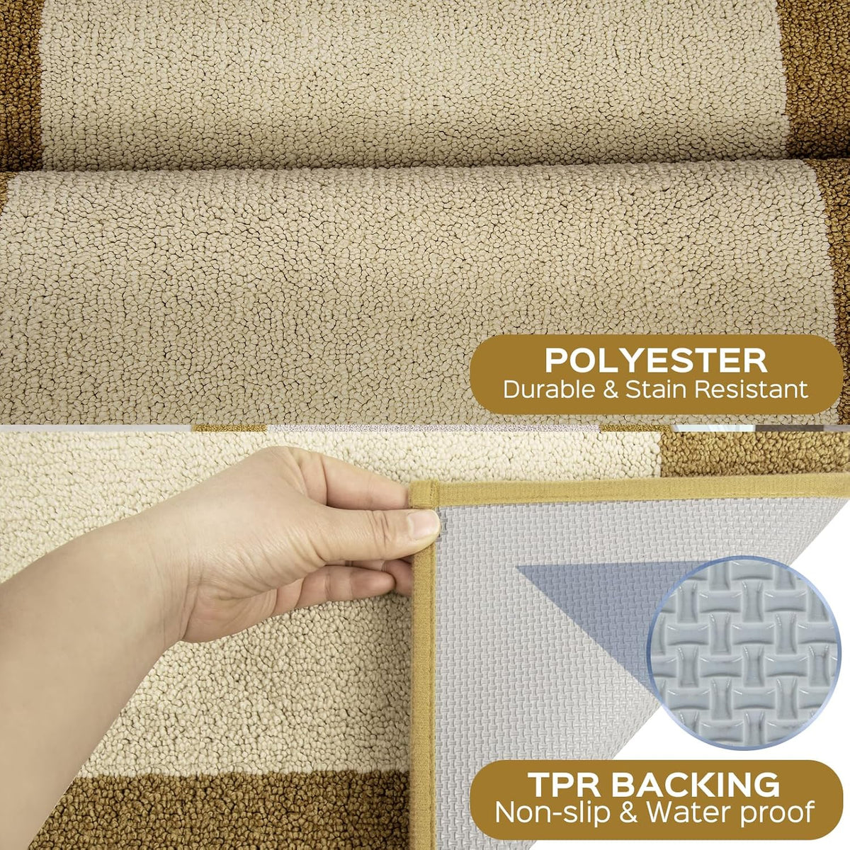 Machine Washable Throw Rug 24" x 36", Non Slip Kitchen Mat for Floor, Absorbent Entryway Rug for Kitchen, Bathroom, Door
