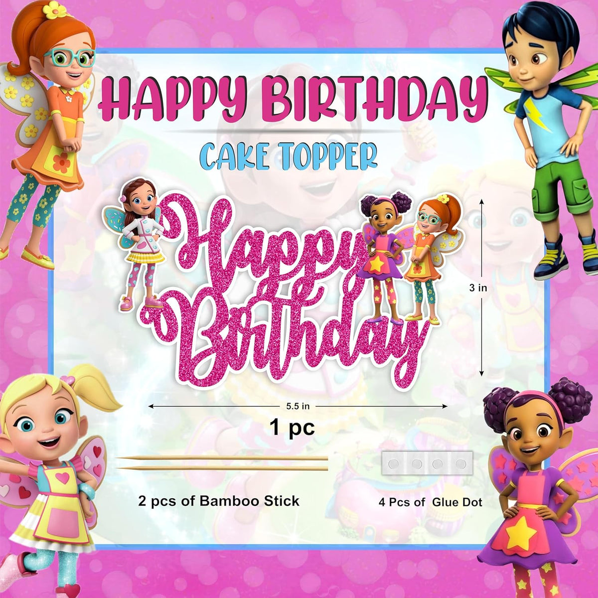 Seyal® Buterbean Cafe Happy Birthday Cake Topper