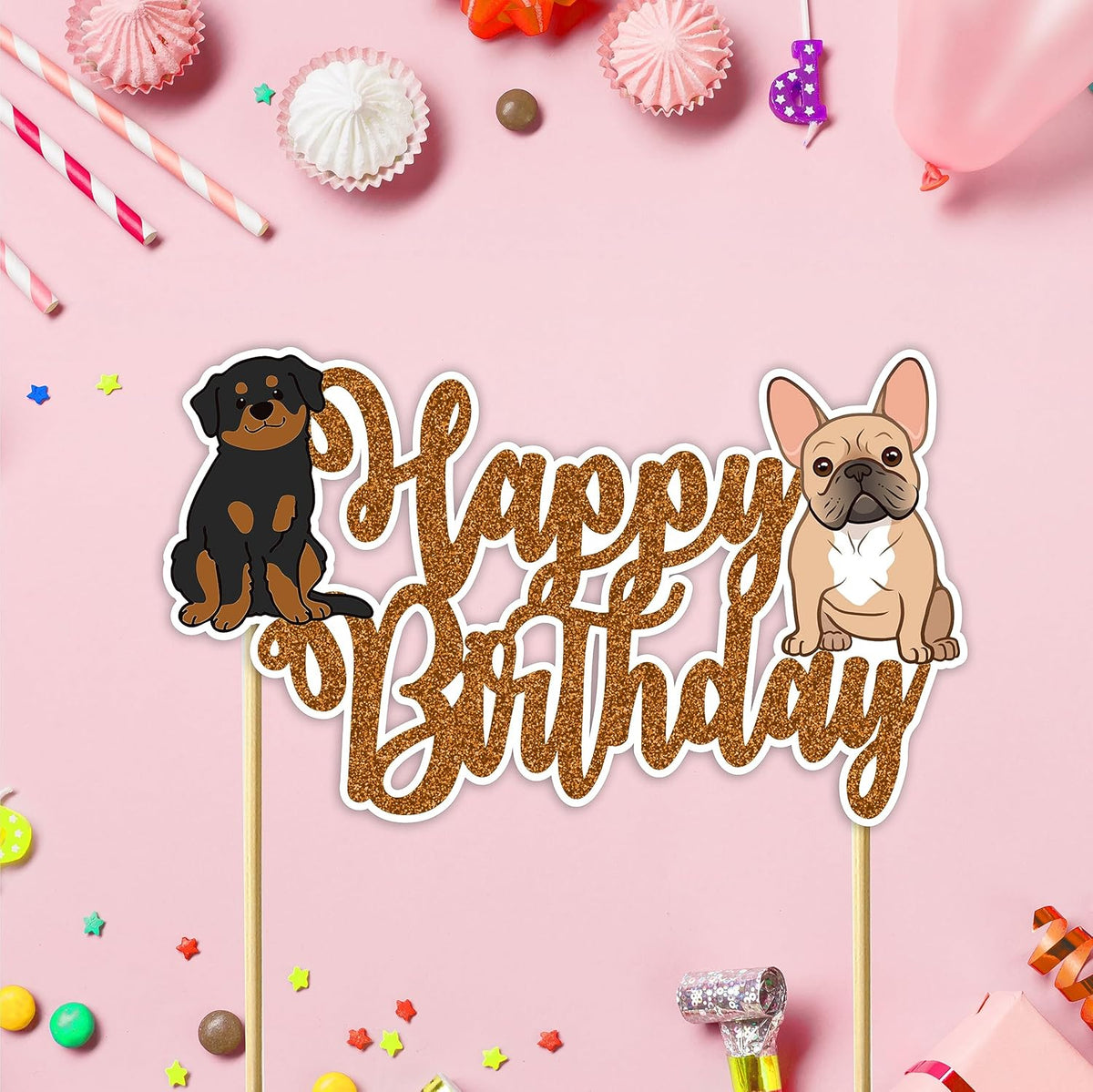 Seyal® Pupy Dog Happy Birthday cake topper