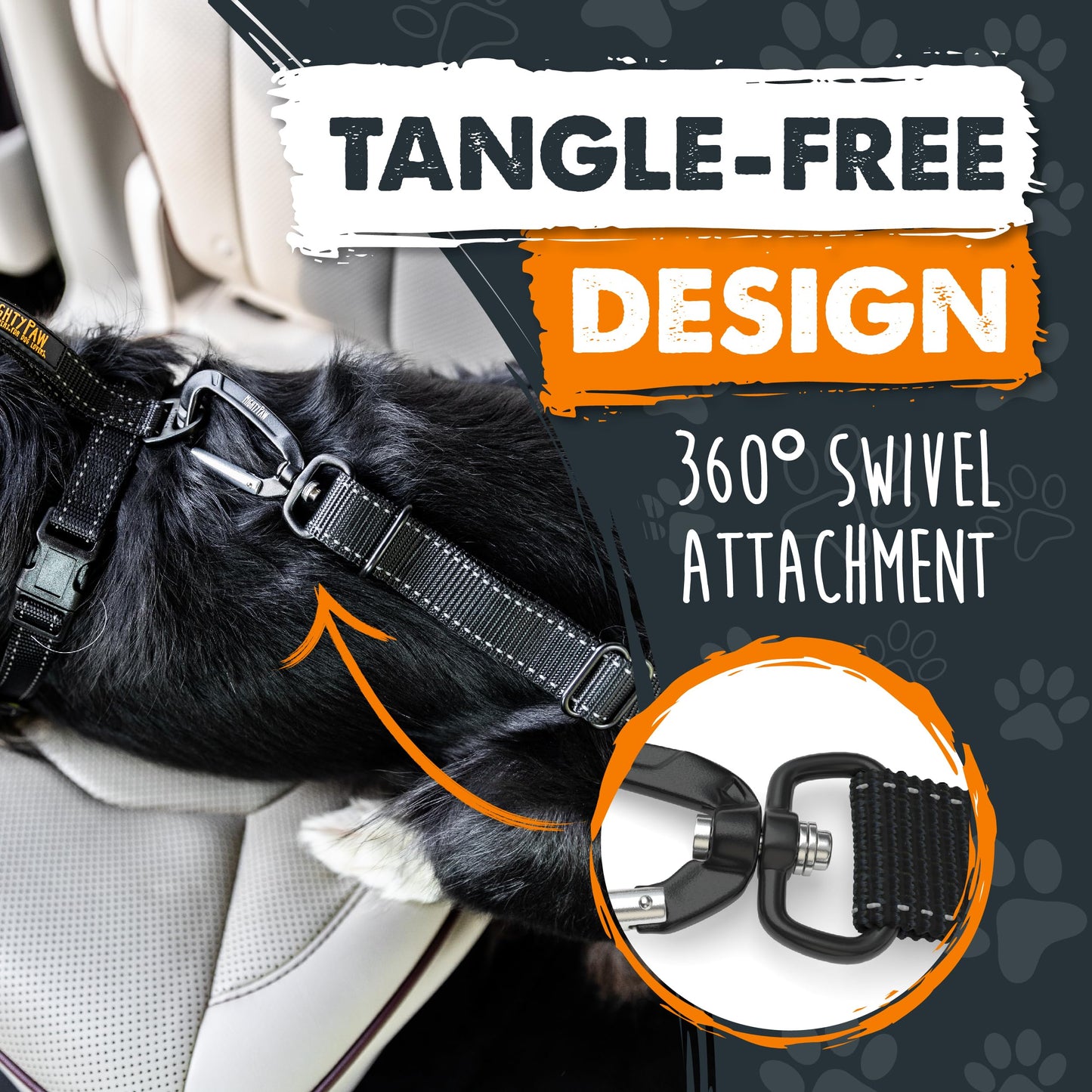 Mighty Paw Dog Seat Belt for Car, Heavy-Duty Aviation Aluminum Carabiner