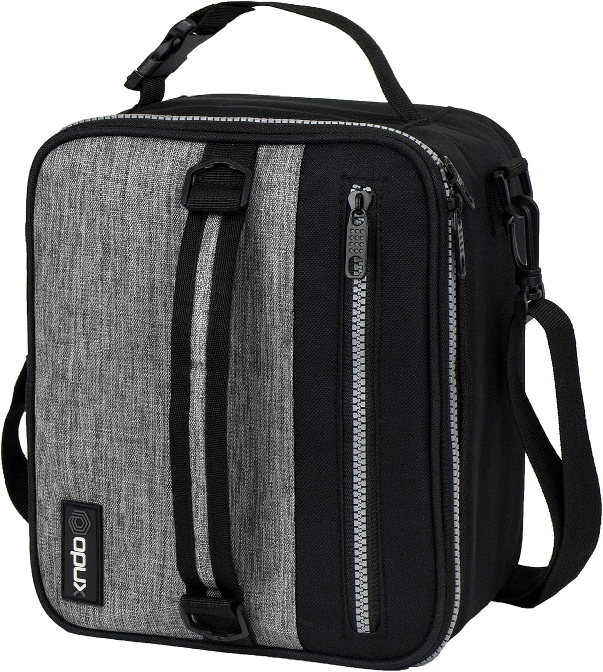 opux Insulated Lunch Box for Men Women Adult, Compact Lunch Bag for Kids Boy Girl Teen, Soft Lunch Cooler Bag for Work School, Leakproof Lunchbox Lunch Pail with Clip-on Buckle, Heather Gray