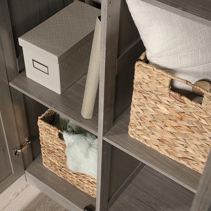 Sauder Select Storage Cabinet, Pantry Cabinet Kitchen Storage with Adjustable Shelves, Bathroom Storage Cabinet, in Silver Sycamore