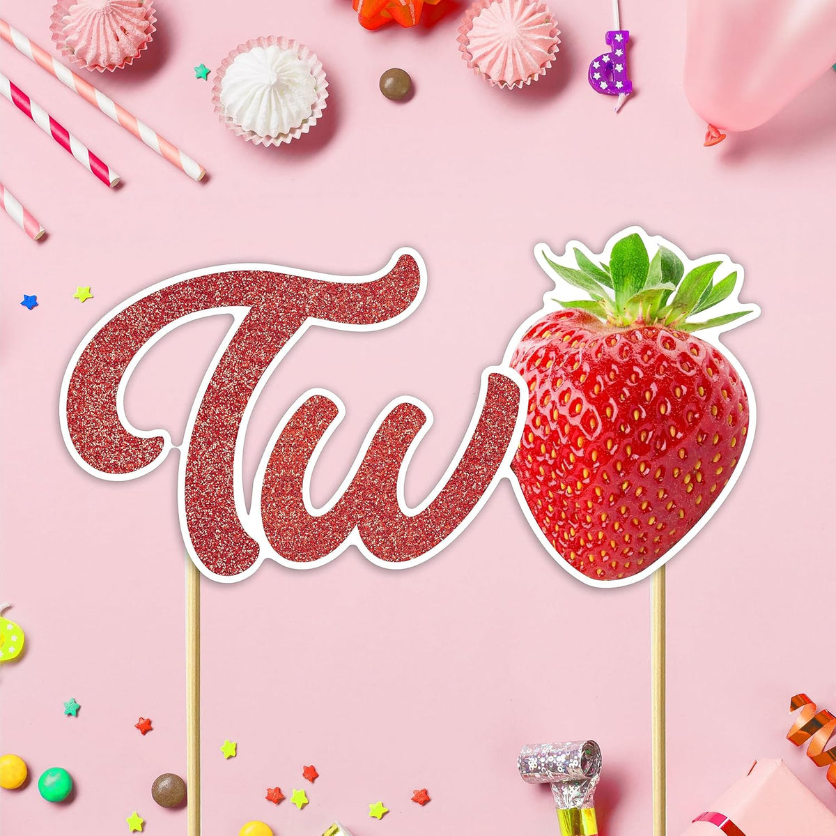 Seyal® Real Strawberry Two Cake Topper