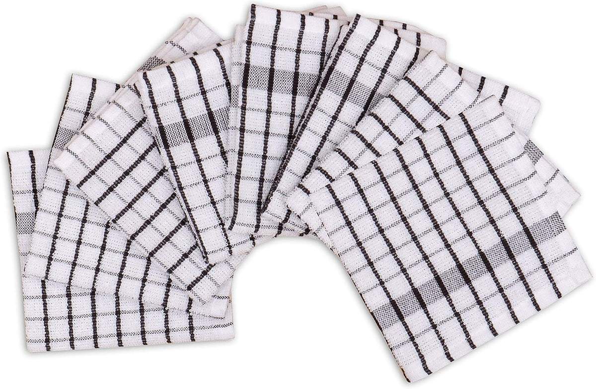 AMOUR INFINI Kitchen Dish Cloths Set of 8 - Ultra Soft, Highly Absorbent, Quick-Drying Terry Cotton Dishcloths 12"x12" Inch Wash & Cleaning Cloths for Kitchen & Dishwashing (D.Grey)