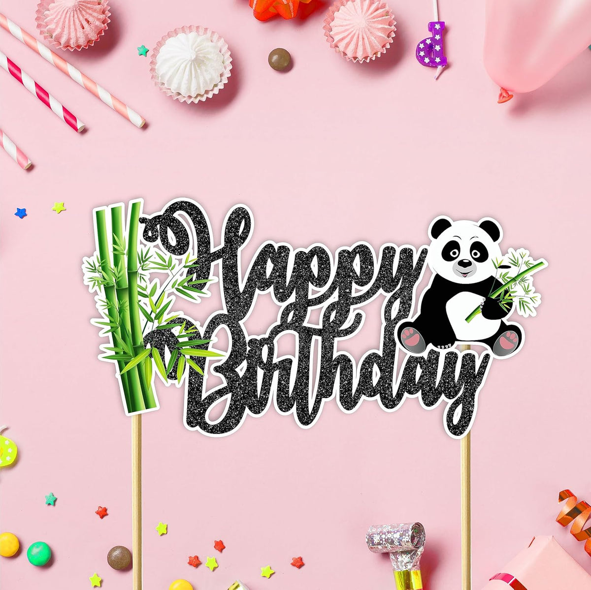 Seyal® Panda Happy Birthday Cake Topper