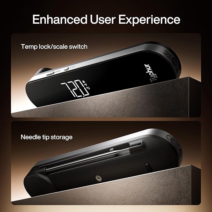 Typhur InstaProbe Core 0.5 Sec Instant Read Meat Thermometer Digital with Readable Display in Sunlight for Cooking, Professional Thermometer with IP67 Waterproof for Grill, BBQ, Cooking, Smoker