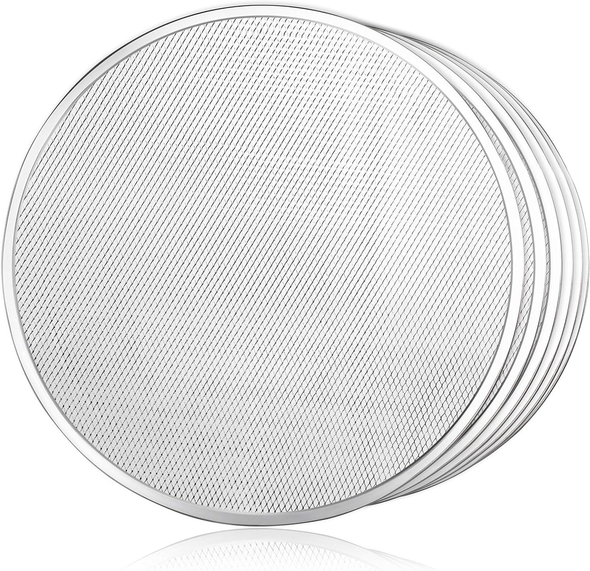 New Star Foodservice 50998 Restaurant-Grade Aluminum Pizza Baking Screen, Seamless, 20-Inch, Pack of 6