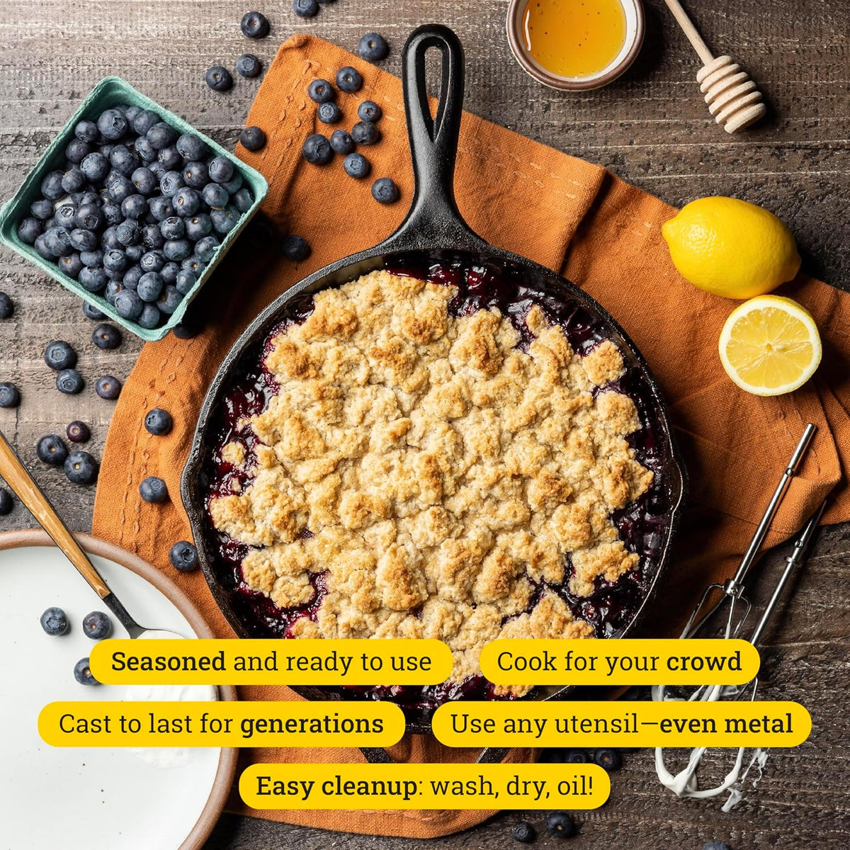 Lodge Pre-Seasoned Cast Iron Skillet Set - Set Includes 8 Inch Skillet, 10.25 Inch Skillet, and 12 inch Skillet - 3 Piece