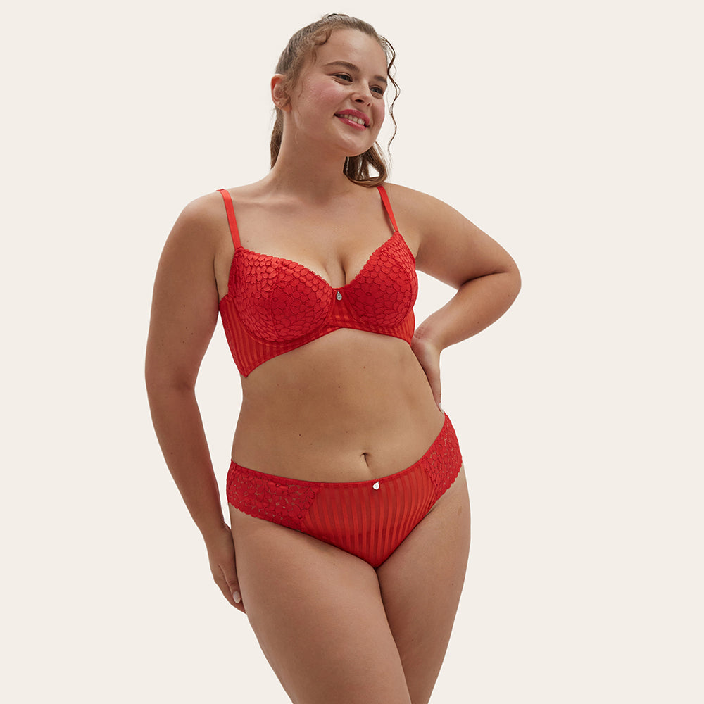 AMINA Plus Sexy Lace Red Hipster