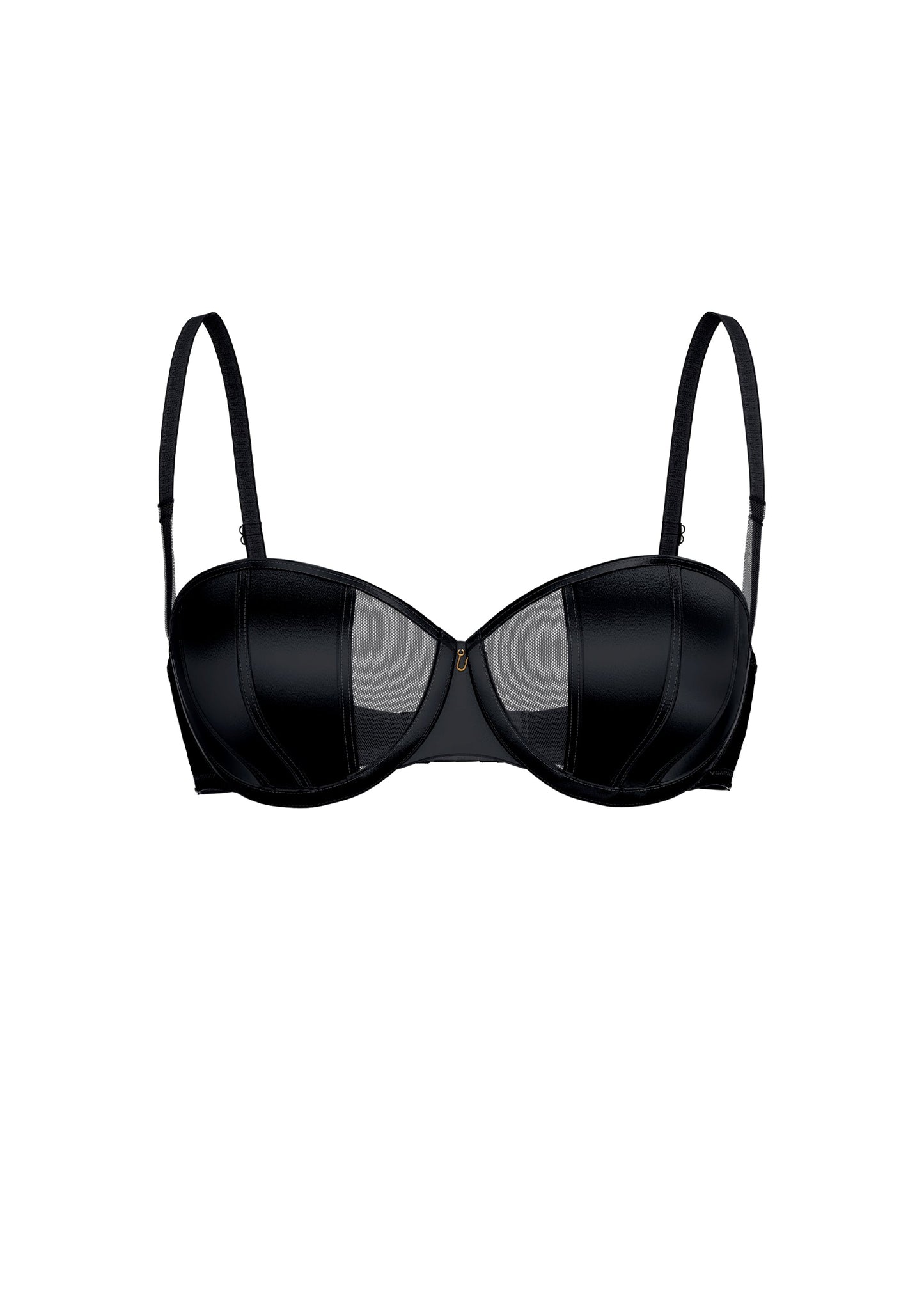 AVA Sexy Black Underwired Demi Balconette Bra