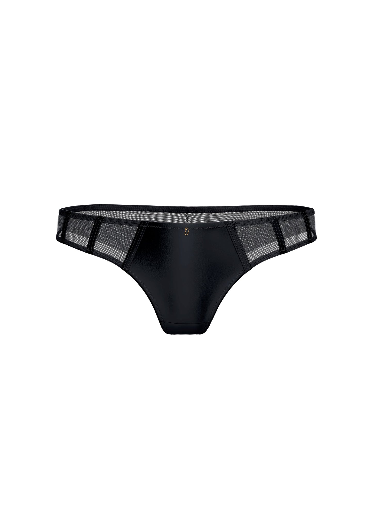 AVA Plus Sexy Black Mesh Tanga Panties