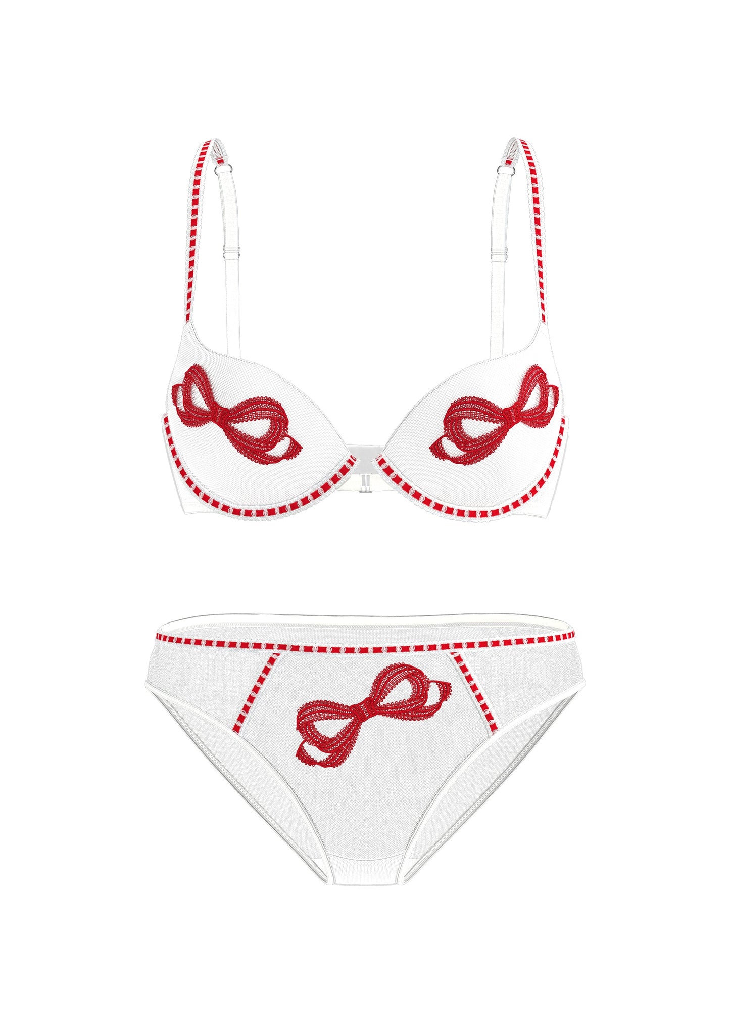 BIANCA White Mesh Lingerie Set