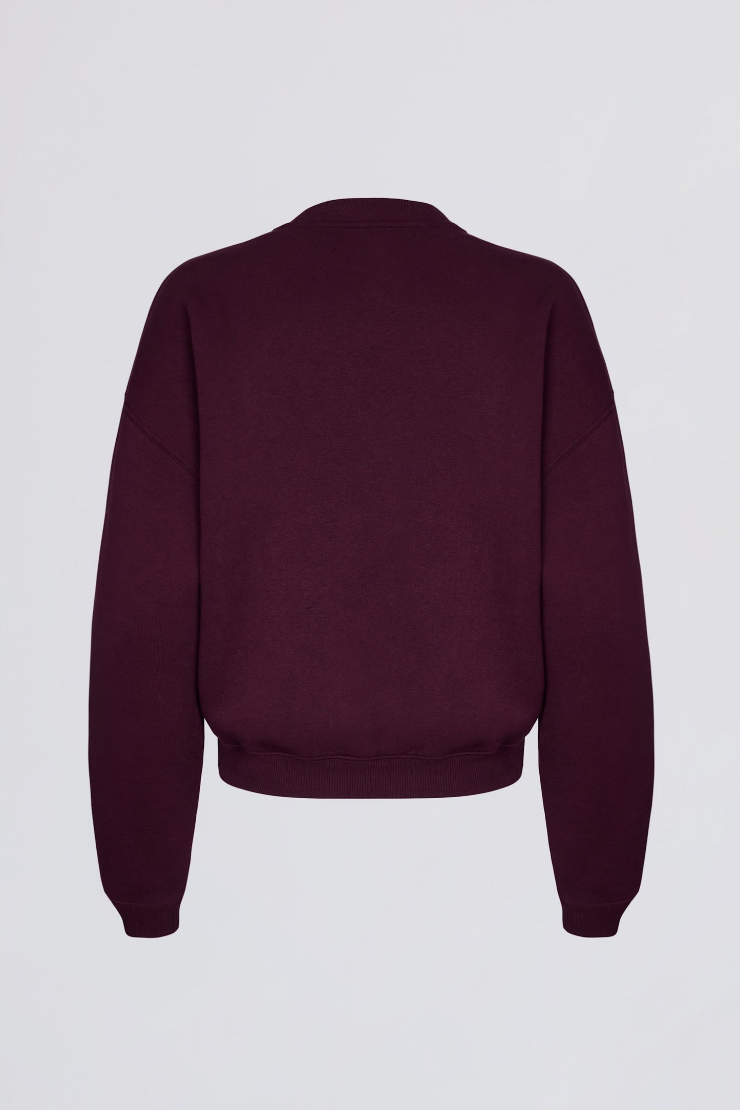 Oversized Crew-Neck Jumper in Burgundy