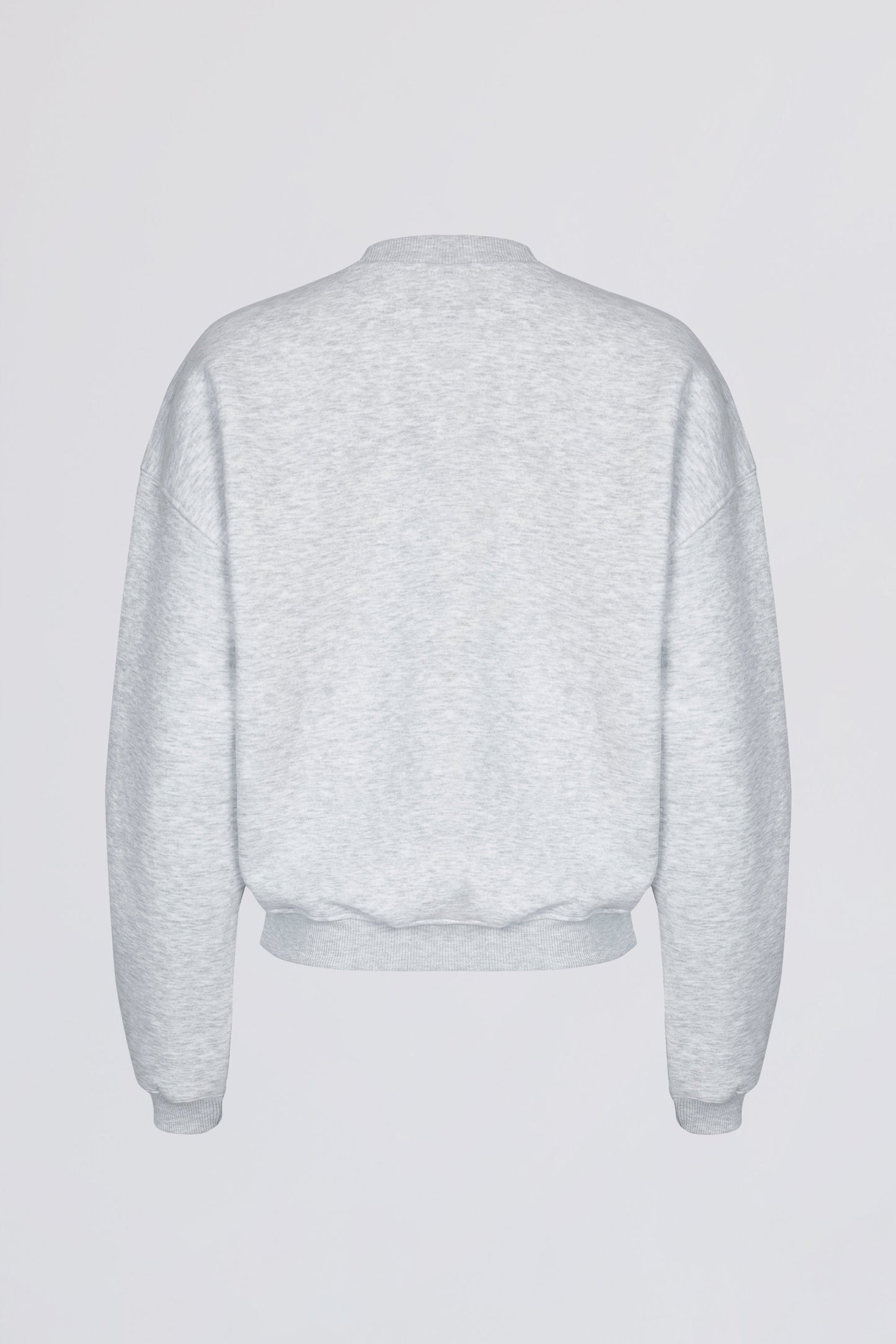 Oversized Crew-Neck Jumper in Grey Marl