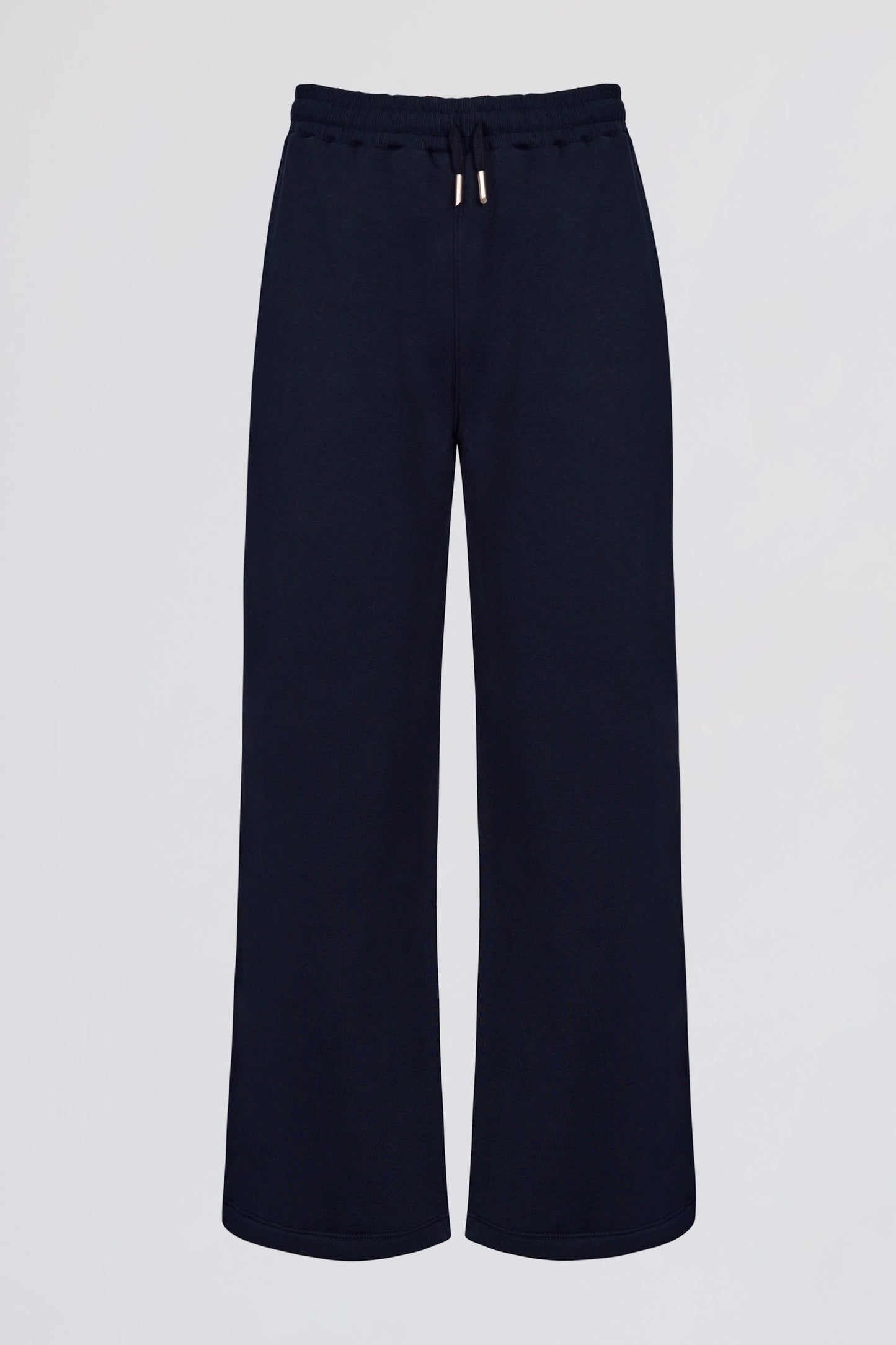 Brushed Jersey Wide-Leg Joggers in Classic Navy