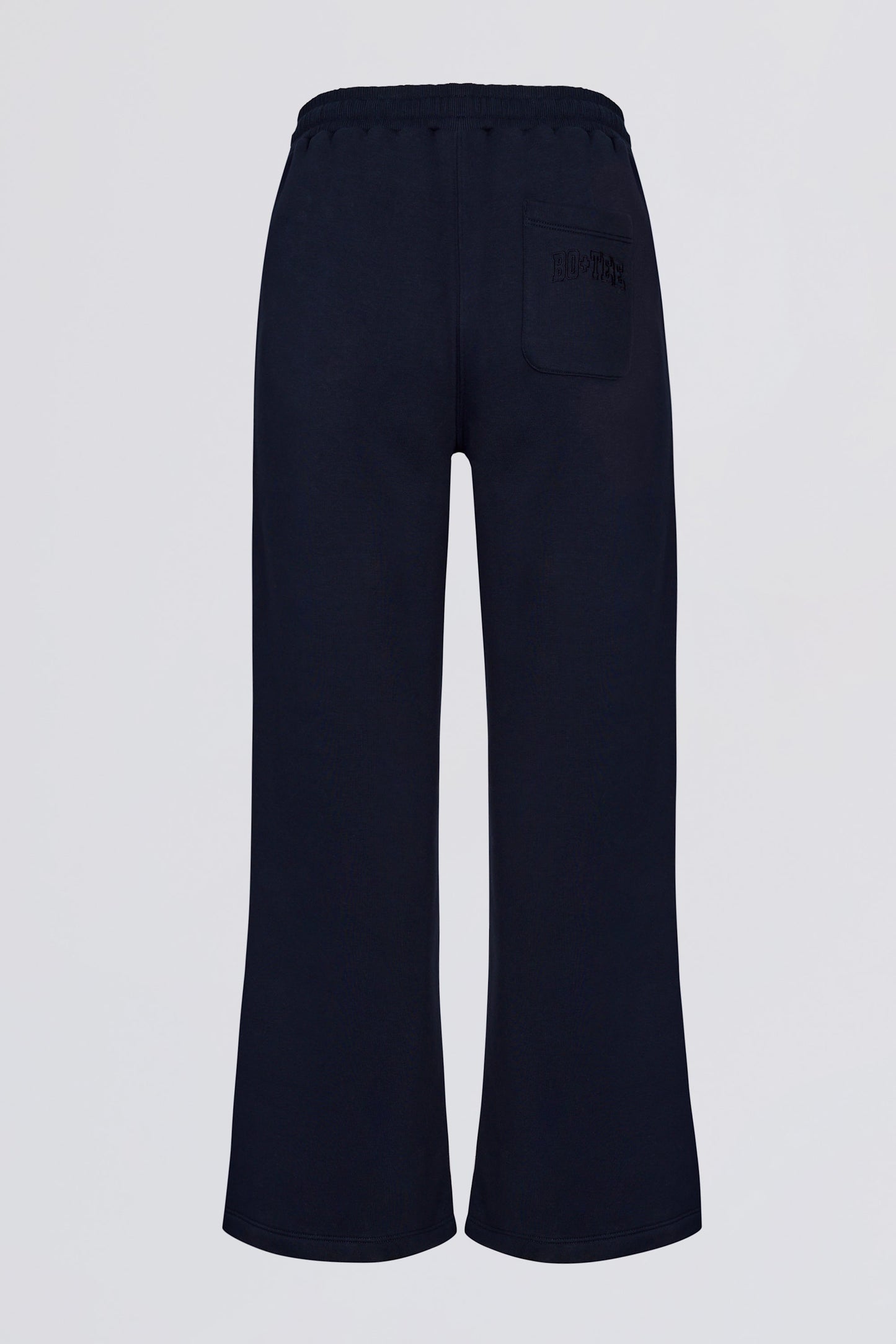 Brushed Jersey Wide-Leg Joggers in Classic Navy