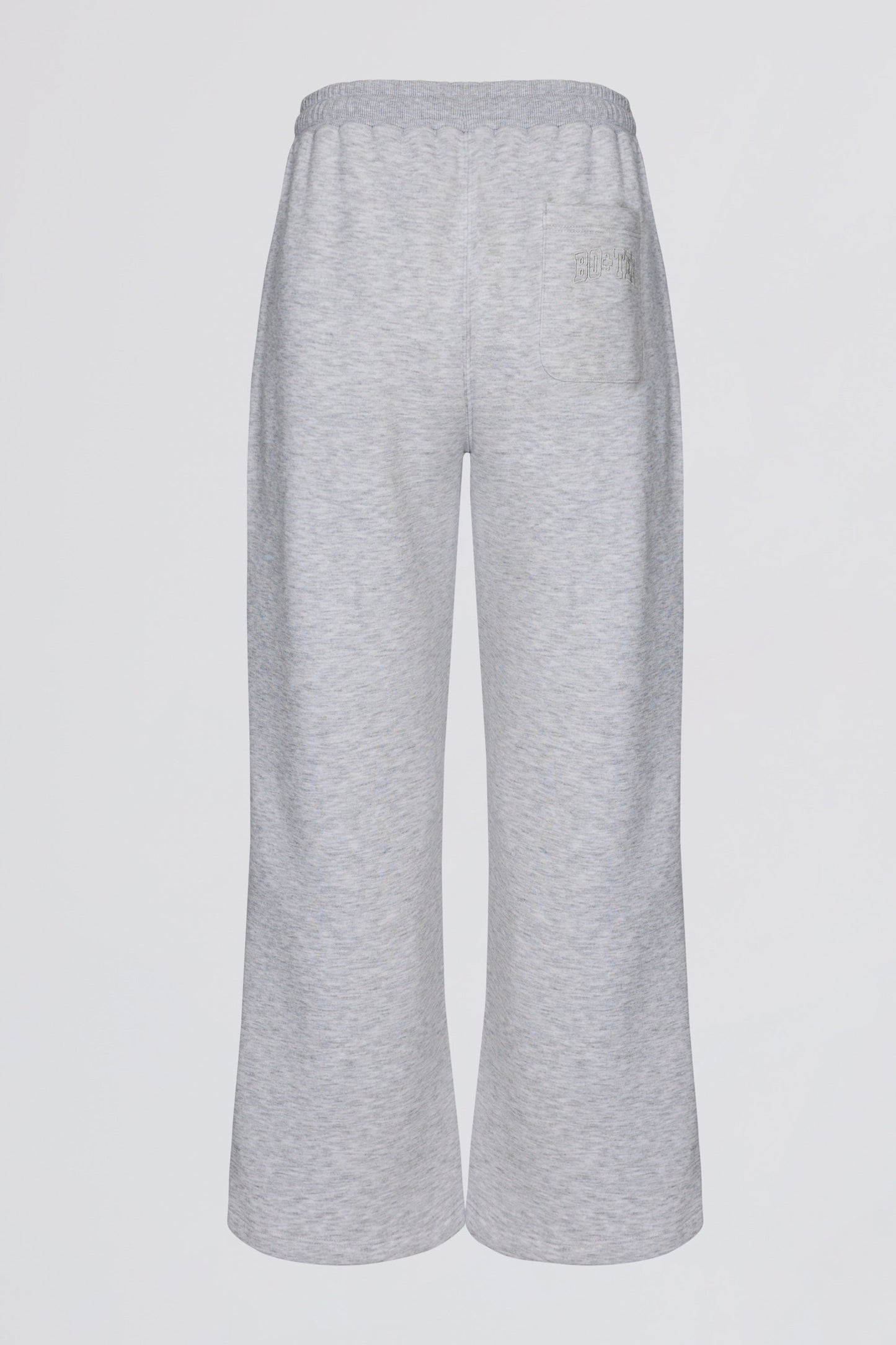 Brushed Jersey Wide-Leg Joggers in Grey Marl